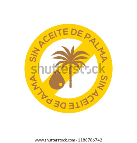 Palm Oil Free Icon written in Spanish