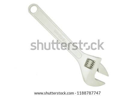 Adjustable wrench isolated on white background, Rotate