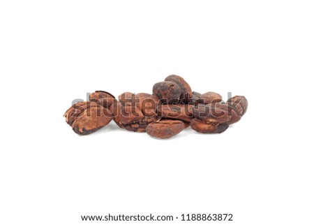 cocoa beans isolated on white background