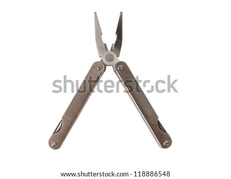 multifunctional pliers isolated on white background