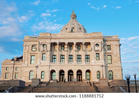 Minnesota State Capitol Building in St. Paul. St. Paul, Minnesota, USA.