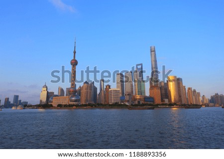 Skyline of Shanghai Lujiazui financial and business district