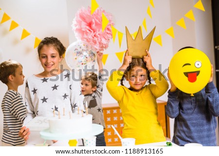 Kids enjoying birthday party