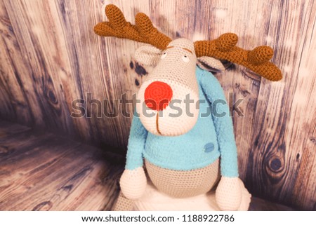 Children's knitted toy deer handmade