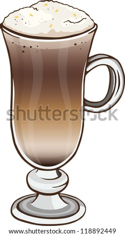 Illustration of coffee mocha in a glass