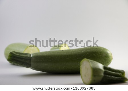 Zucchinis in lightbox