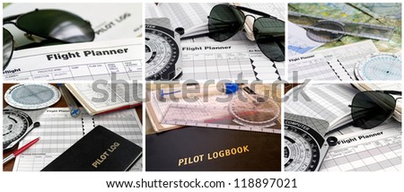 collage of six aviation images on a template