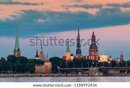 Unusual view on historical center of Riga - the capital of Latvia and the largest city of Baltic region widely known by its unique medieval and Gothic architecture