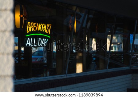 Breakfast All Day, Neon Sign