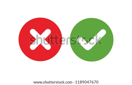 check mark icon , Cross mark vector illustration. symbol for web site Computer and mobile vector.