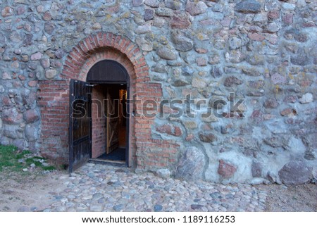 wooden gates and doors, entrance to an ancient castle