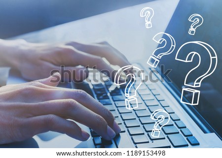 FAQ, ask quiestion online, what where when how and why, search information on internet Royalty-Free Stock Photo #1189153498