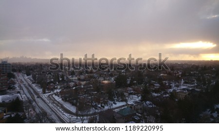 Misty Cityscape of Toronto, Canada - January 2018