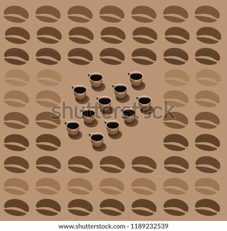 Here is a coffee themed background frame. This is an illustration.
