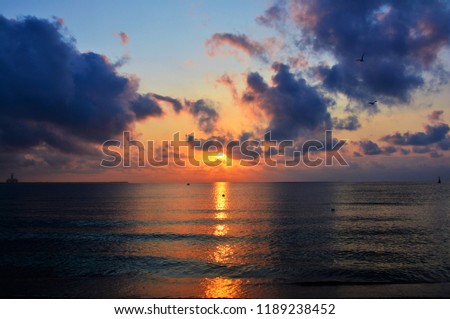landscape after sunrise, on the black sea