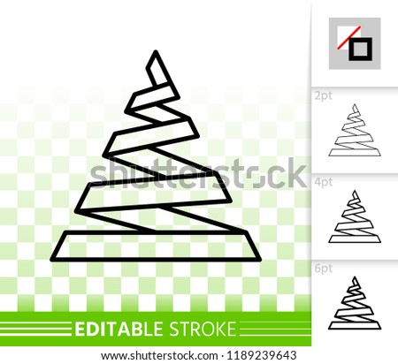 Christmas Tree thin line icon. Outline web stylized spruce sign. Fir Farm linear pictogram different stroke width. Simple vector symbol, transparent. Christmas Tree editable stroke icon without fill