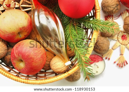Background of Christmas decorations