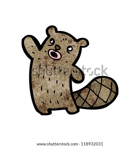waving beaver cartoon