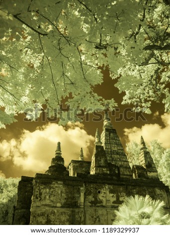 Infrared fine art photography : Historical attractions and historic sites in Thailand
