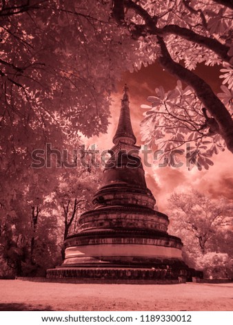 Infrared fine art photography : Historical attractions and historic sites in Thailand