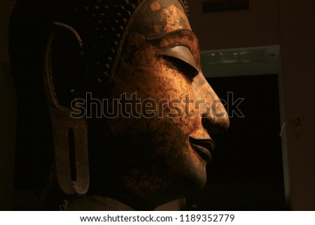  Big head of bronze Buddha statue