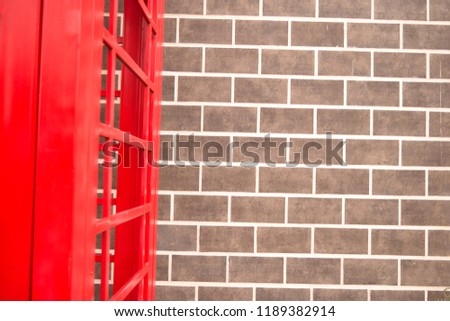 this pic show the brick block background with red telephone box, it can use for background texture or wallpaper