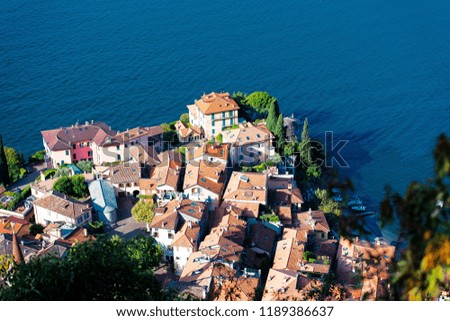 Glimpse of Varenna on Lake Como Lecco in Italy.