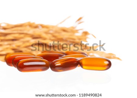 Lecithin gel pills capsule isolated on white background