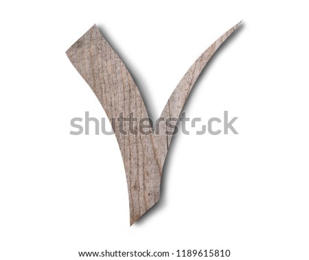 Wooden letters of English alphabet on white background