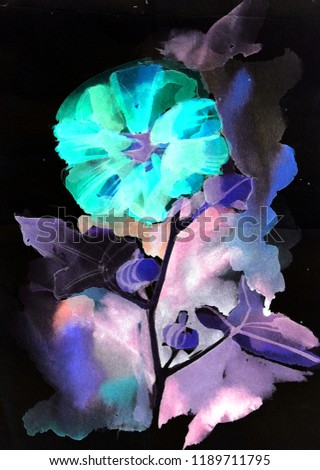 Watercolor summer flowers. Freehand drawing.  Botanical illustration. It may be used for poster, design of a t-shirt, postcard          