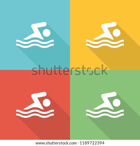 Swimming Pool Flat Icon Concept