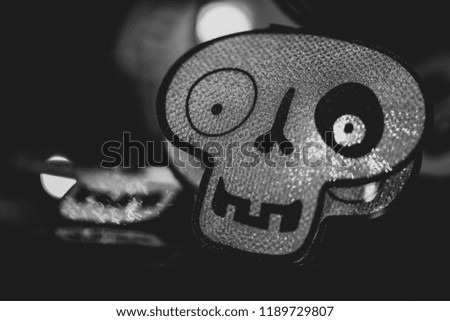 Skull shaped faces for use in Halloween theme. 