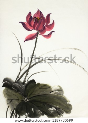 pink lotus flower on a light background