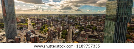 Rare Very Large Image Of A Ariel View Of Manchester