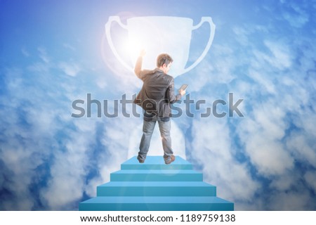Choosing the path to success, Trophy White Background