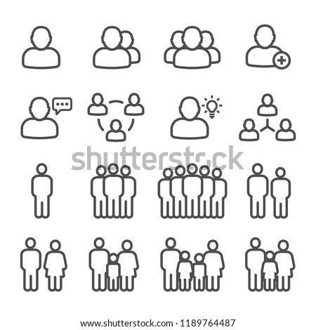 public people line icon set vector image Royalty-Free Stock Photo #1189764487