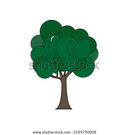 Flat Tree With Green .eps 10