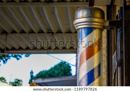 Barber Shop Pole Close Up