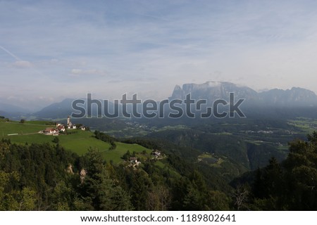 Beautiful view of the valley and the mountains in Italy