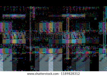 Abstract background, pattern of a digital glitch./Pixel pattern of a digital glitch 