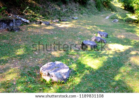 Ruins. Dacian fortress from Costesti, Transylvania, in the Carpathian Mountains
