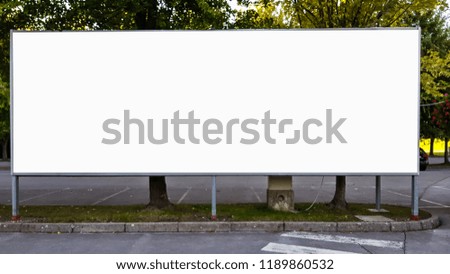 Large Outdoor White Blank Advertisement Billboard Mock Up.Isolated Template Clipping Path