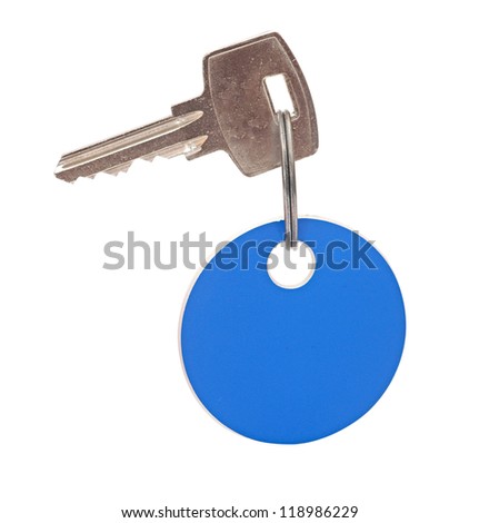 Blank tag and a key isolated on white background