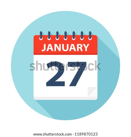 January 27 - Calendar Icon - Vector Illustration