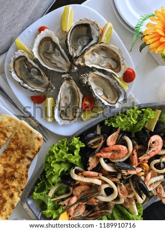 delicious seafood  plate. Picture from Nesebar, Bulgaria.