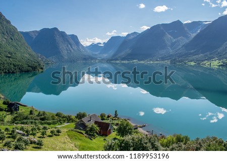I want to wake up here everyday . Photo from Flo , towards the Oppstryn lake , in Norway . 