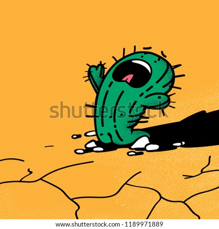 The cactus suffers. Global warming. Thirst.