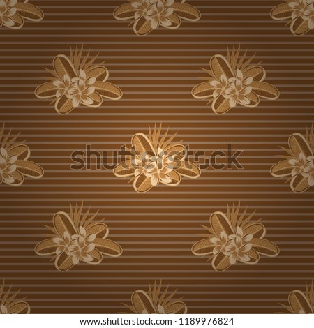 Vector illustration good for the interior design, printing, web and textile design. Seamless texture of floral ornament in orange, brown and beige colors. Optical illusion with plumeria flowers.