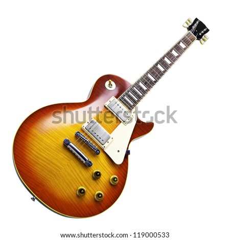 Electric guitar isolated on white background Royalty-Free Stock Photo #119000533