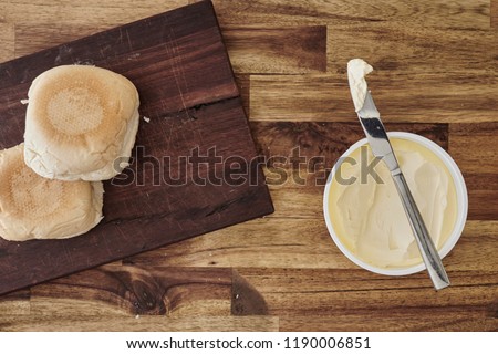 A studio photo of hamburger buns